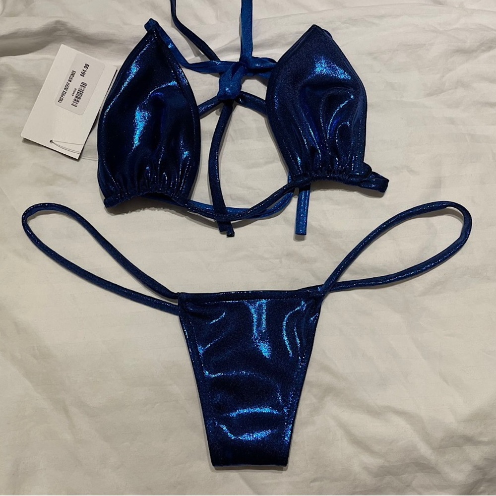 Blue bikini two piece